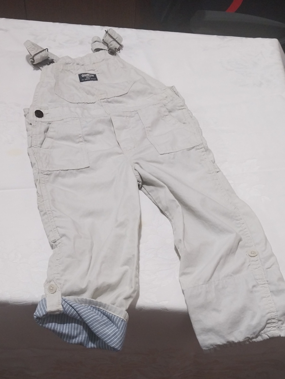 BOYS Light Beige Cargo Overalls - Adjustable Straps